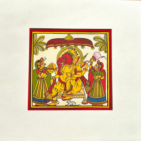 Phad Painting from Rajasthan | Handpainted | Natural Colors | Multicolour | 5.5 x 5.5 inch