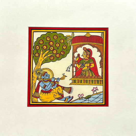 Phad Painting from Rajasthan | Handpainted | Natural Colors | Multicolour | 5.5 x 5.5 inch