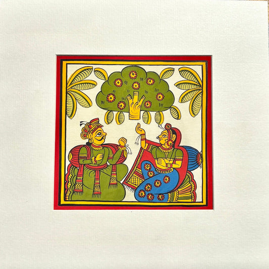 Phad Painting from Rajasthan | Handpainted | Natural Colors | Multicolour | 5.5 x 5.5 inch