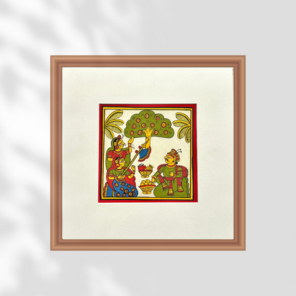 Phad Painting from Rajasthan | Handpainted | Natural Colors | Multicolour | 5.5 x 5.5 inch
