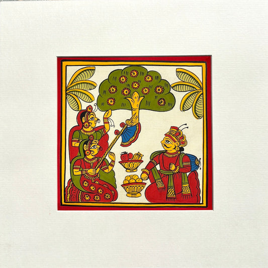 Phad Painting from Rajasthan | Handpainted | Natural Colors | Multicolour | 5.5 x 5.5 inch
