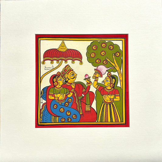Phad Painting from Rajasthan | Handpainted | Natural Colors | Multicolour | 5.5 x 5.5 inch
