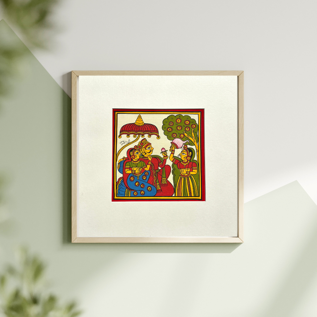 Phad Painting from Rajasthan | Handpainted | Natural Colors | Multicolour | 5.5 x 5.5 inch