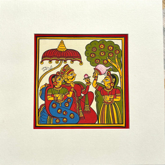 Phad Painting from Rajasthan | Handpainted | Natural Colors | Multicolour | 5.5 x 5.5 inch
