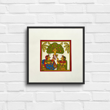 Phad Painting from Rajasthan | Handpainted | Natural Colors | Multicolour | 5.5 x 5.5 inch