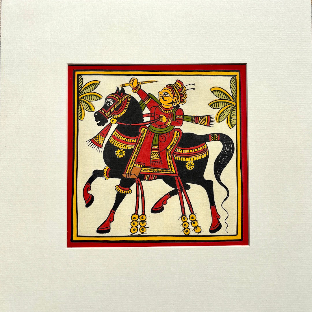 Phad Painting from Rajasthan | Handpainted | Natural Colors | Multicolour | 5.5 x 5.5 inch