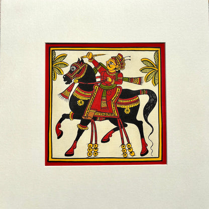 Phad Painting from Rajasthan | Handpainted | Natural Colors | Multicolour | 5.5 x 5.5 inch