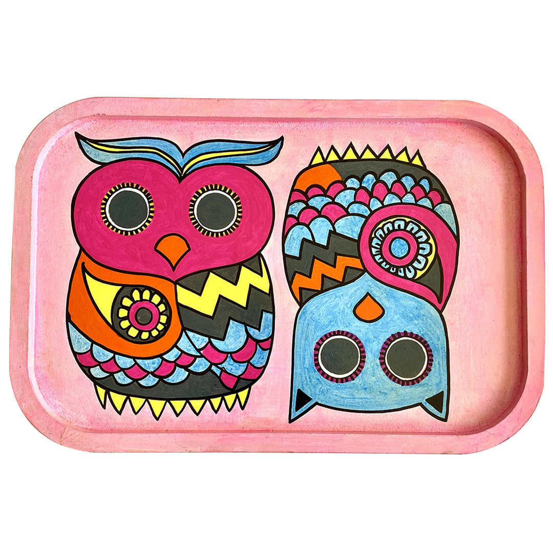 Handpainted Wall Plate-Rectangular-Owl