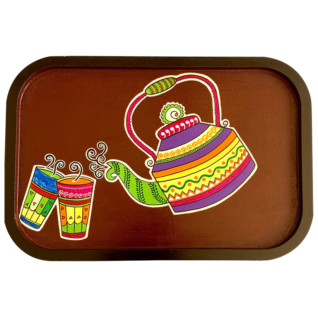 Handpainted Wall Plate-Rectangular-Tea Kettle