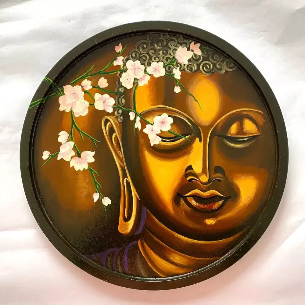 Handpainted Wall Plates-Round-Budhha