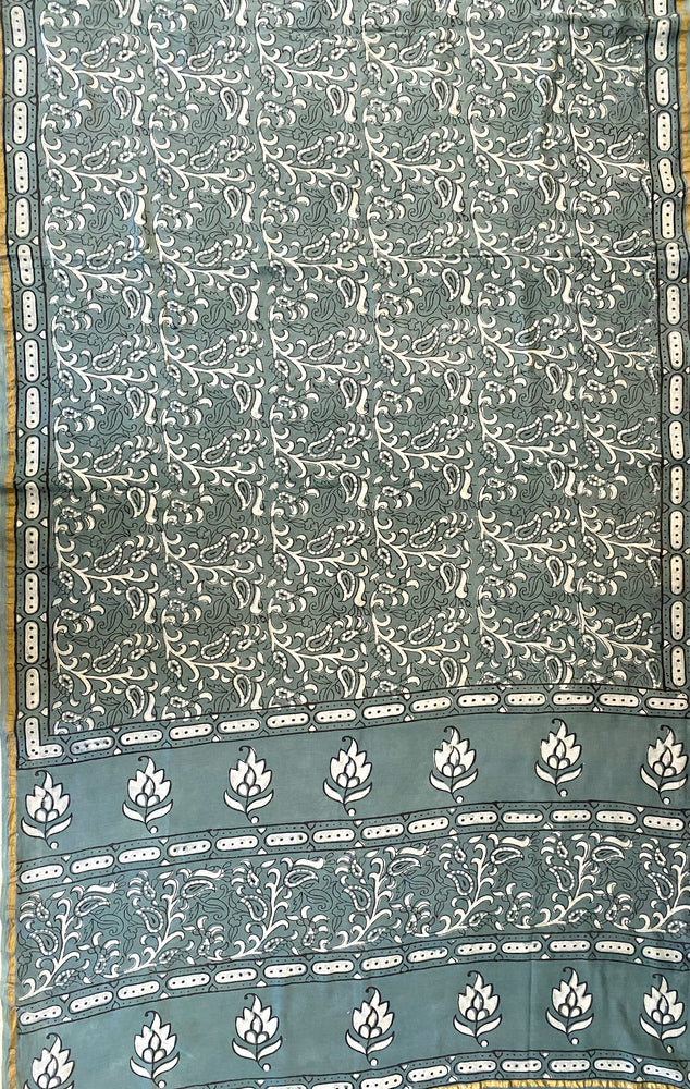 Hand Blockprinted Chanderi Silk Saree