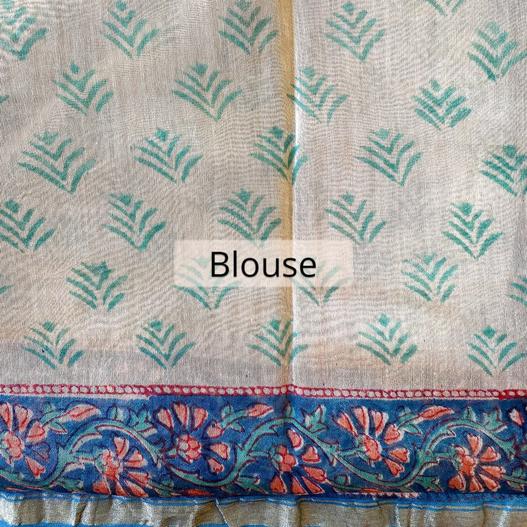 Hand Blockprinted Chanderi Silk Saree