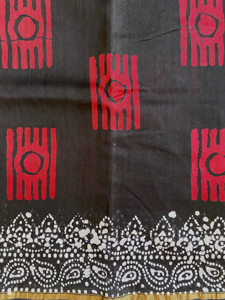 Hand Blockprinted Chanderi Silk Saree