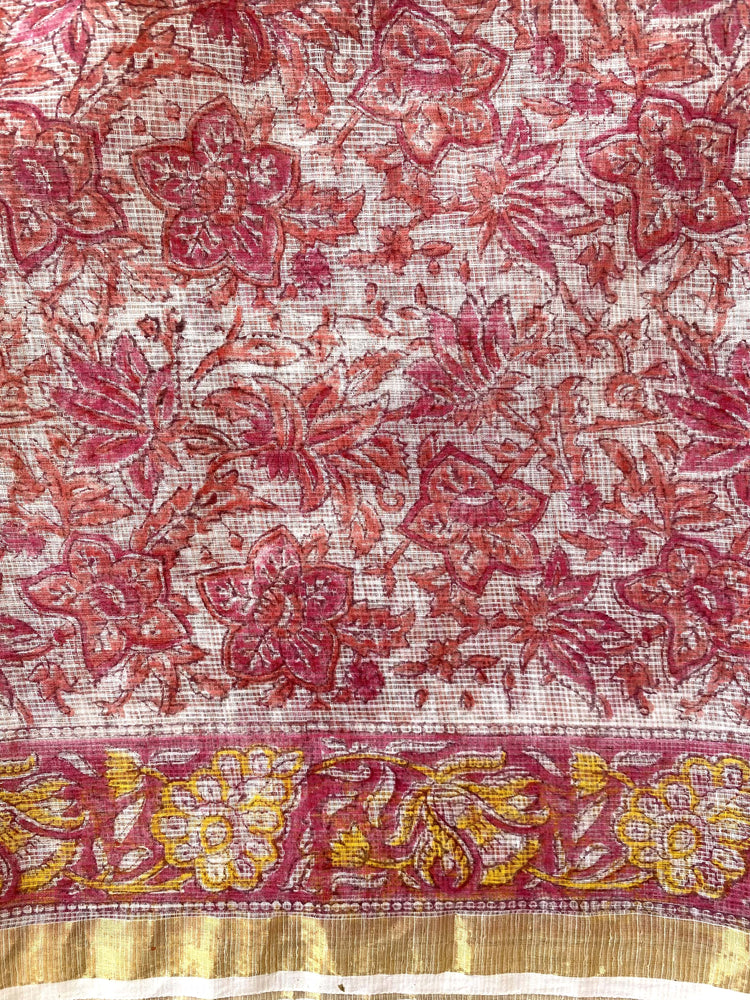 Hand Blockprinted Kota Doriya Saree