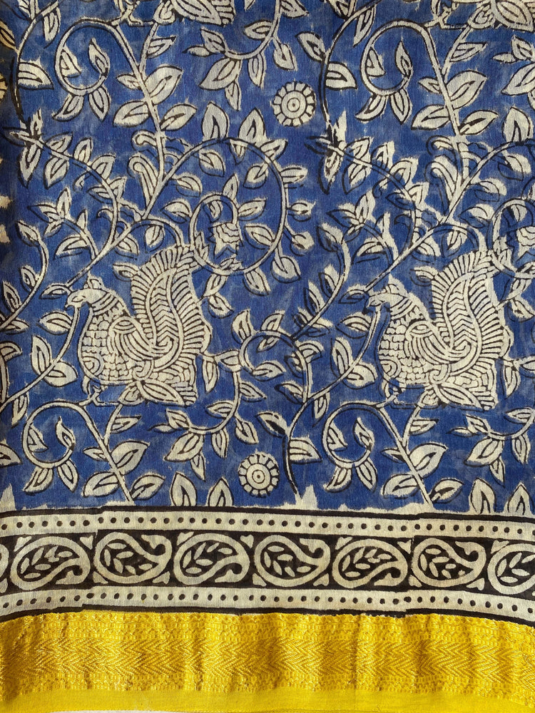 Hand Blockprinted Maheshwari Saree