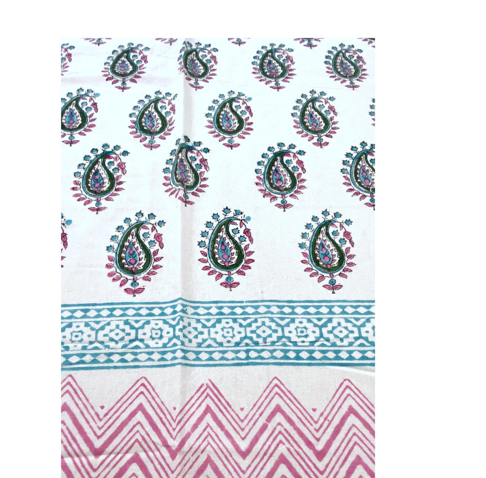 Hand Blockprinted Cotton Double Bedsheet With Pillow Covers