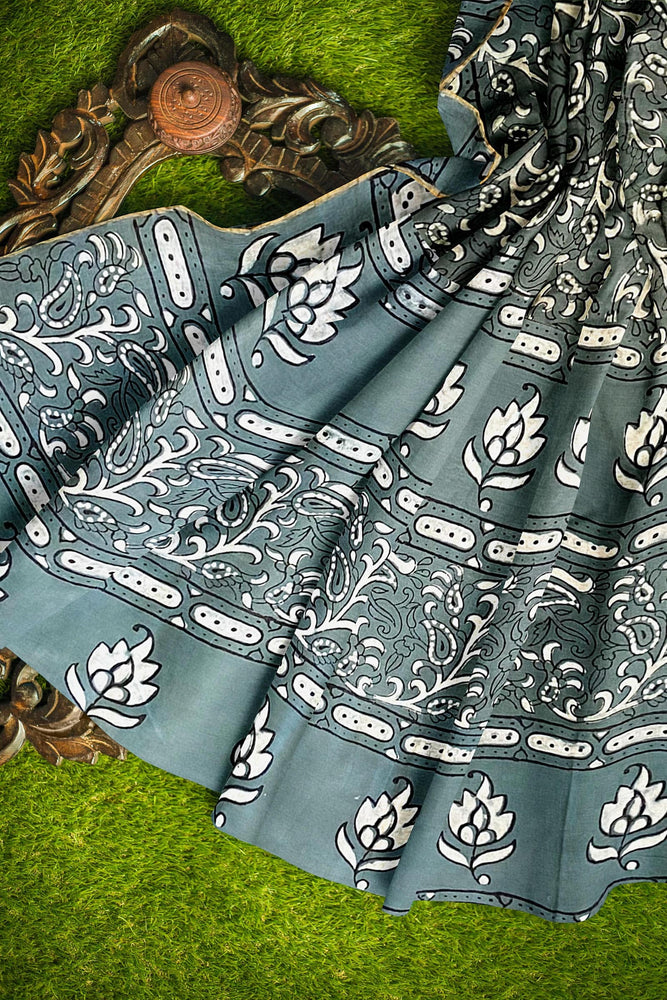 Hand Blockprinted Chanderi Silk Saree