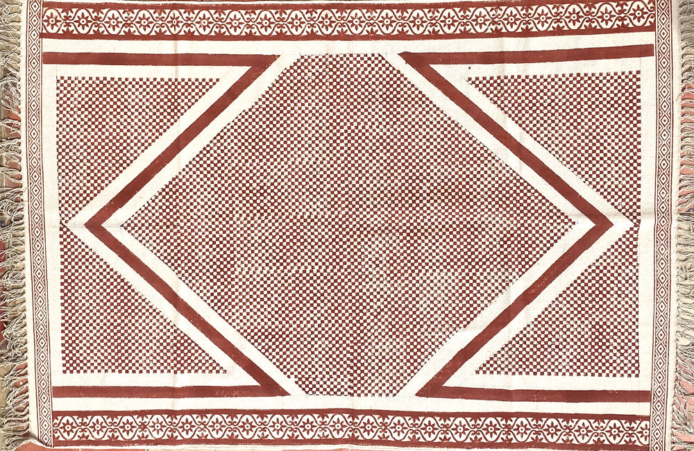 Printed Terracotta Brown Rug