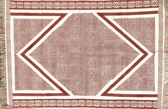 Printed Terracotta Brown Rug