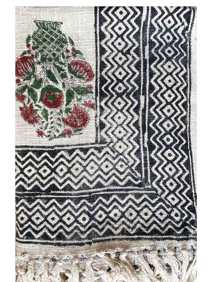 Block printed Cotton Sofa Throws-Mughlai pattern