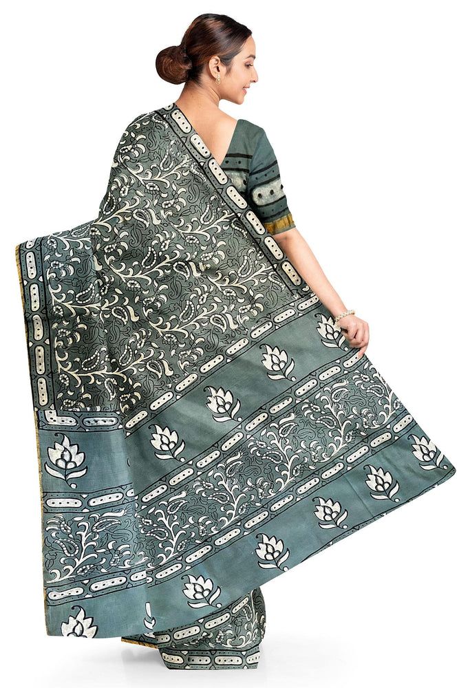 Hand Blockprinted Chanderi Silk Saree