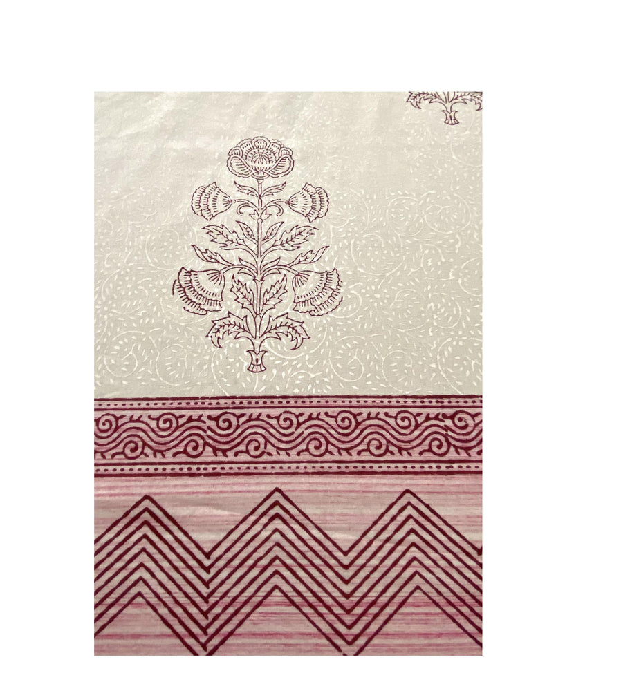 Hand Blockprinted Cotton Double Bedsheet With Pillow Covers