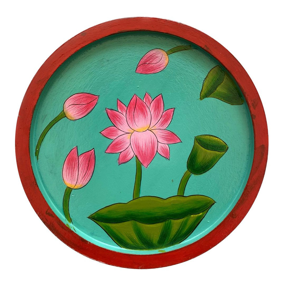 Decorative Hand painted Wall Plates Round Lotus design