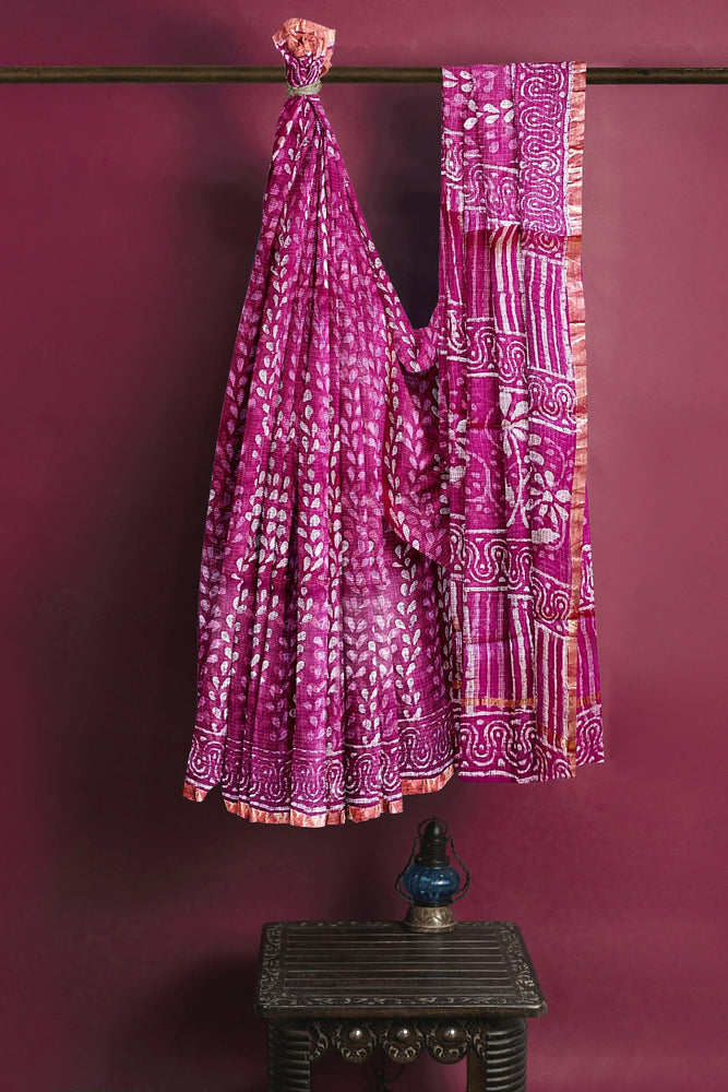 Hand Blockprinted Kota Doriya Saree