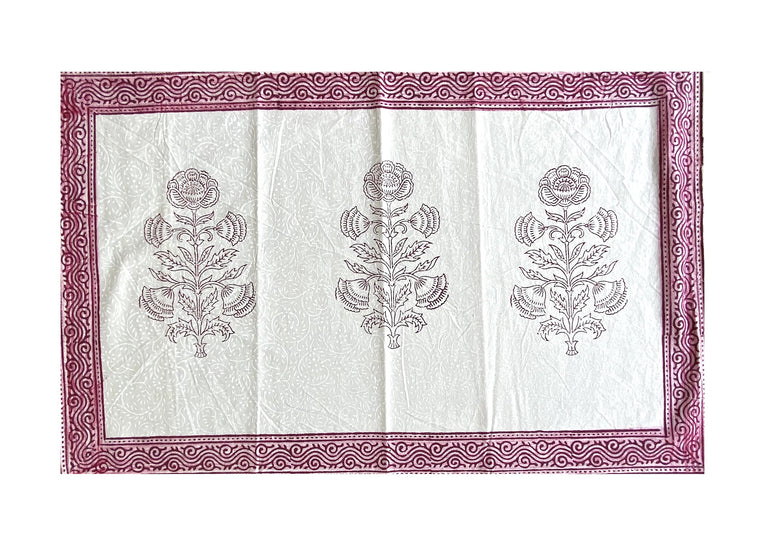 Hand Blockprinted Cotton Double Bedsheet With Pillow Covers