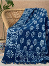 Hand blockprinted Cotton Sofa Throws-Indigo