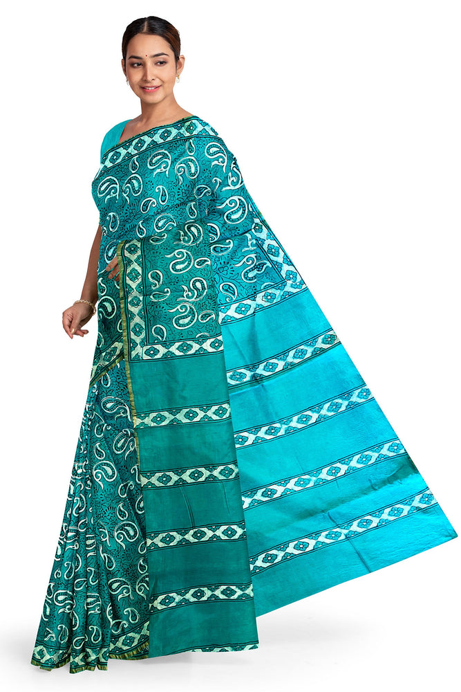 Hand Blockprinted Chanderi Silk Saree