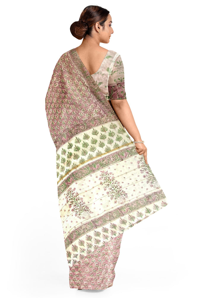 Hand Blockprinted Chanderi Silk Saree