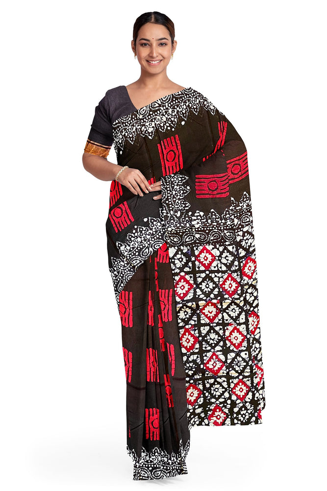 Hand Blockprinted Chanderi Silk Saree