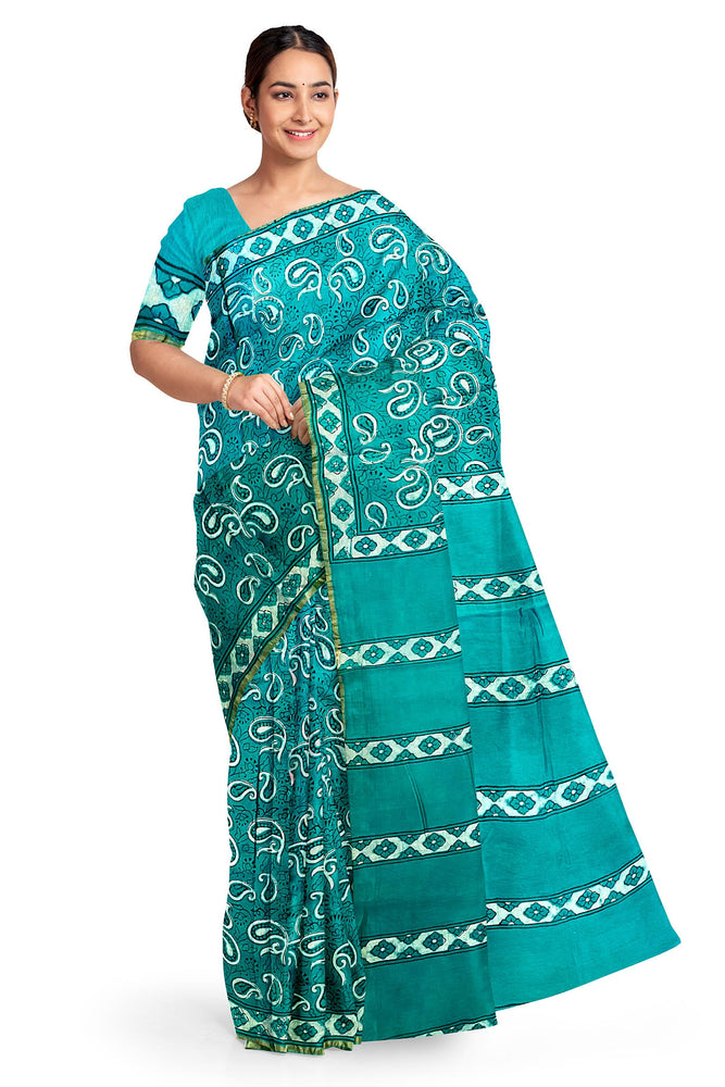 Hand Blockprinted Chanderi Silk Saree