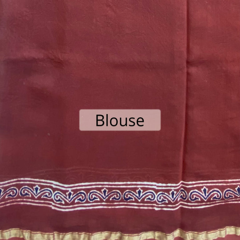 Hand Blockprinted Chanderi Silk Saree