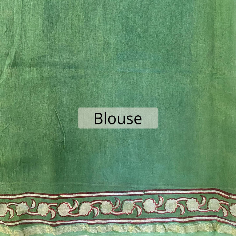 Hand Blockprinted Chanderi Silk Saree