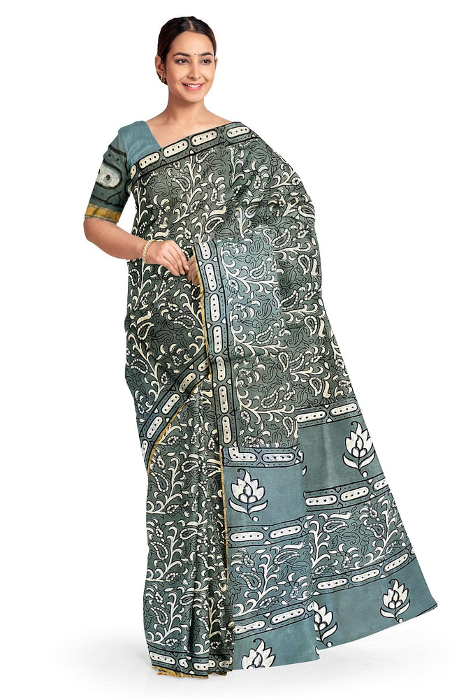 Hand Blockprinted Chanderi Silk Saree