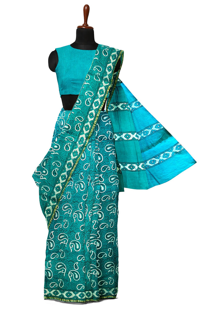 Hand Blockprinted Chanderi Silk Saree