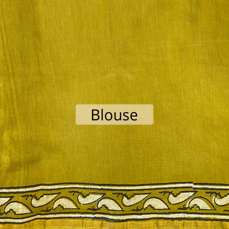 Hand Blockprinted Chanderi Silk Saree