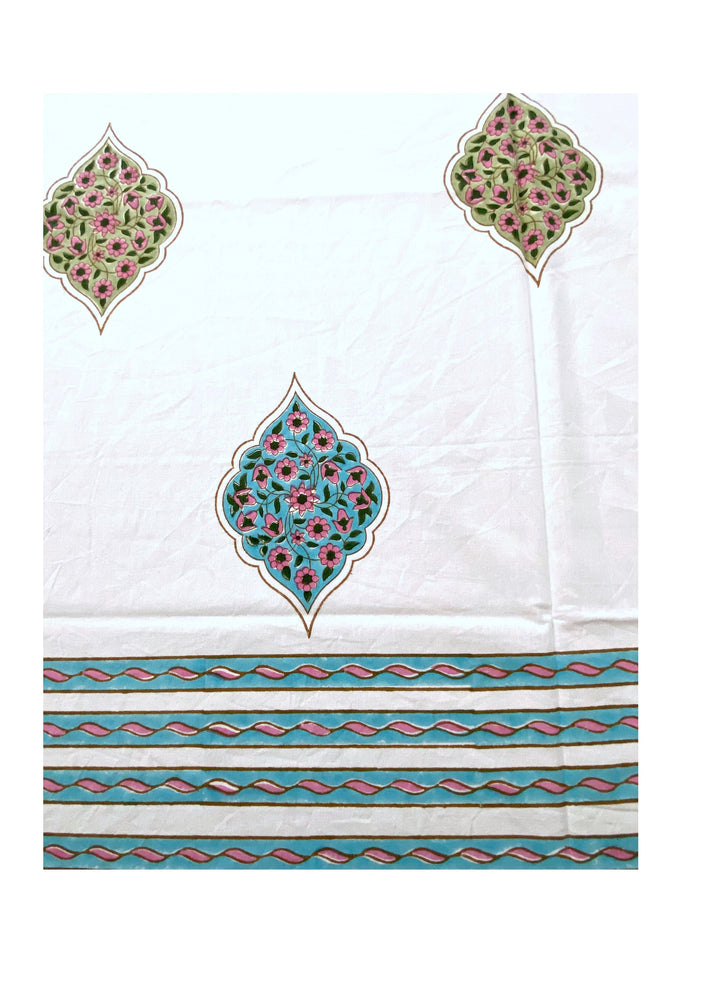 Hand Blockprinted Cotton Double Bedsheet With Pillow Covers