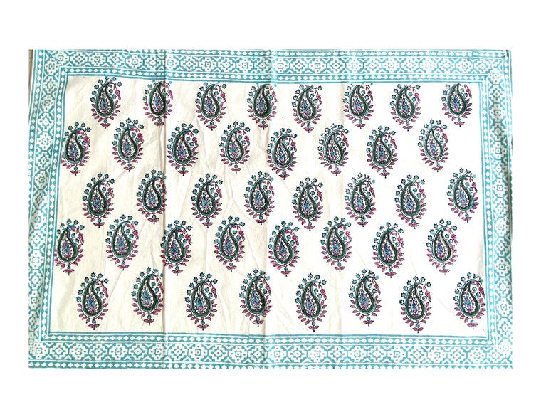 Hand Blockprinted Cotton Double Bedsheet With Pillow Covers