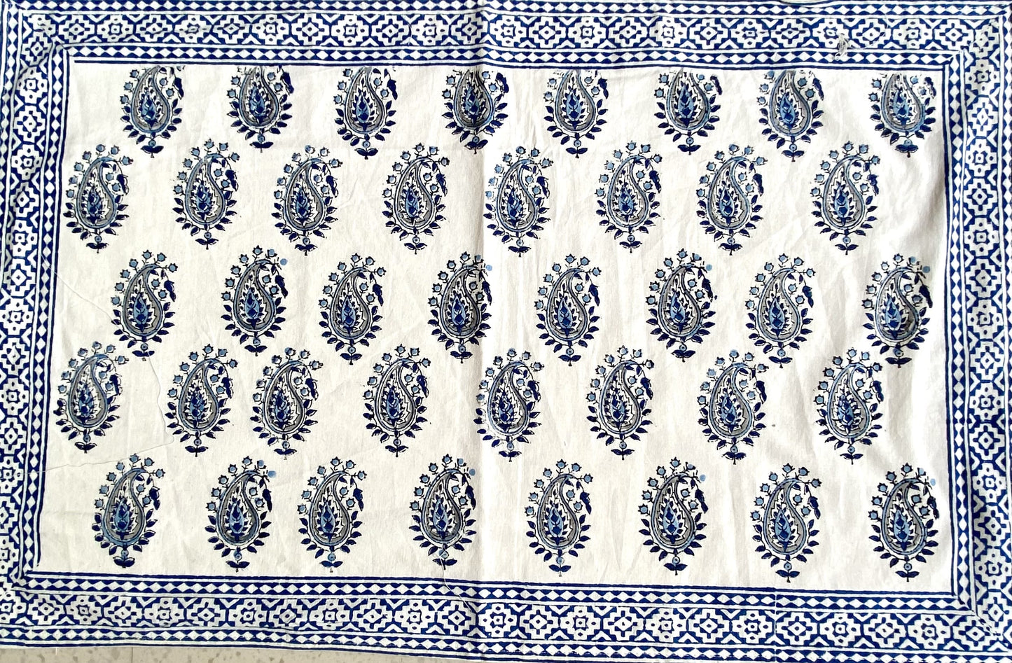 Hand Blockprinted Cotton Double Bedsheet With Pillow Covers