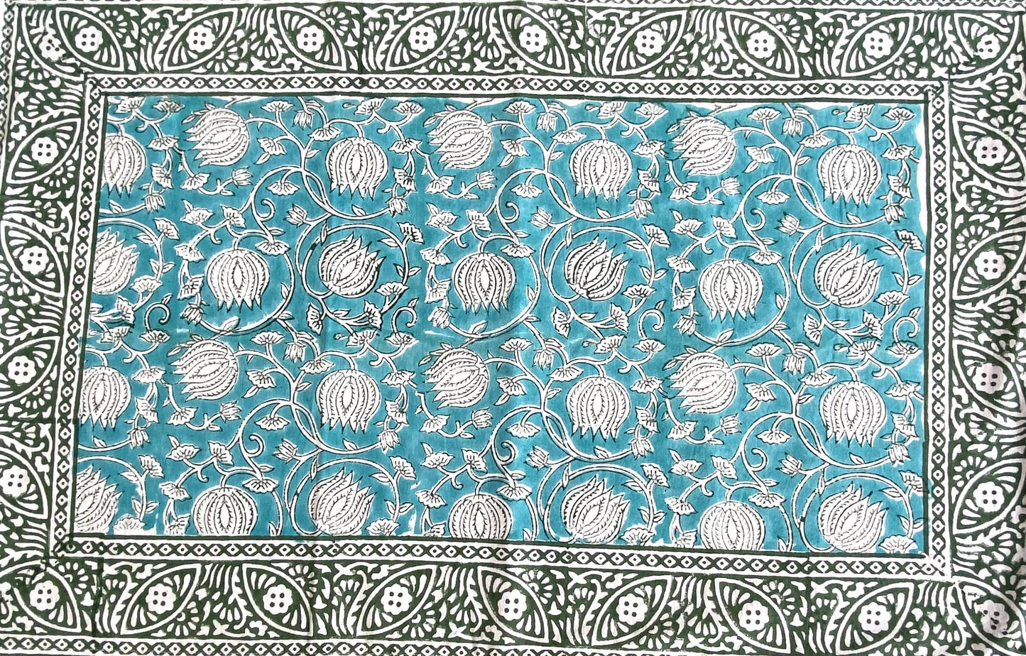 Hand Blockprinted Cotton Double Bedsheet With Pillow Covers