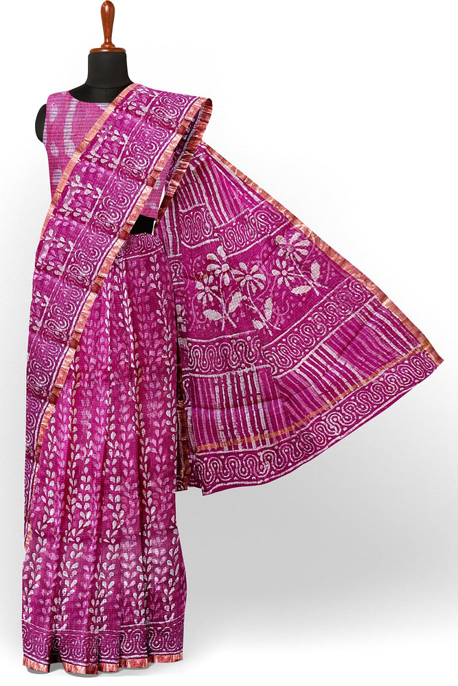 Hand Blockprinted Kota Doriya Saree