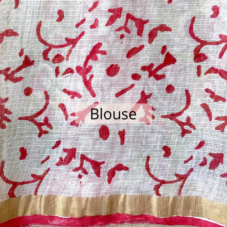 Hand Blockprinted Kota Doriya Saree