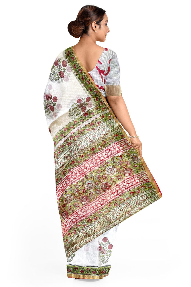 Hand Blockprinted Kota Doriya Saree