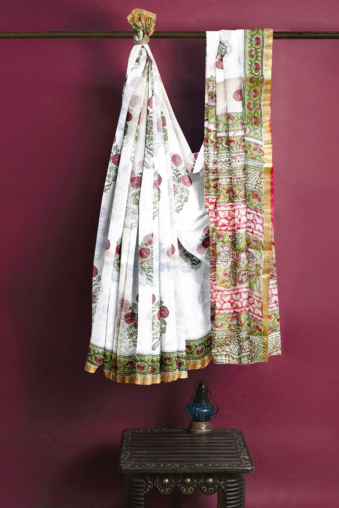 Hand Blockprinted Kota Doriya Saree