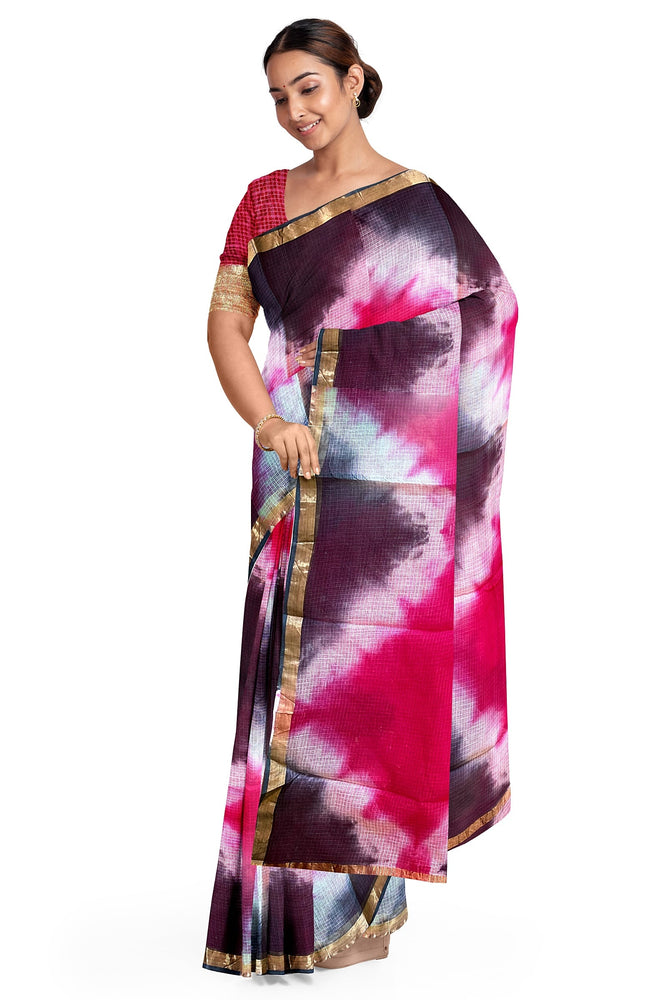 Hand Blockprinted Kota Doriya Saree