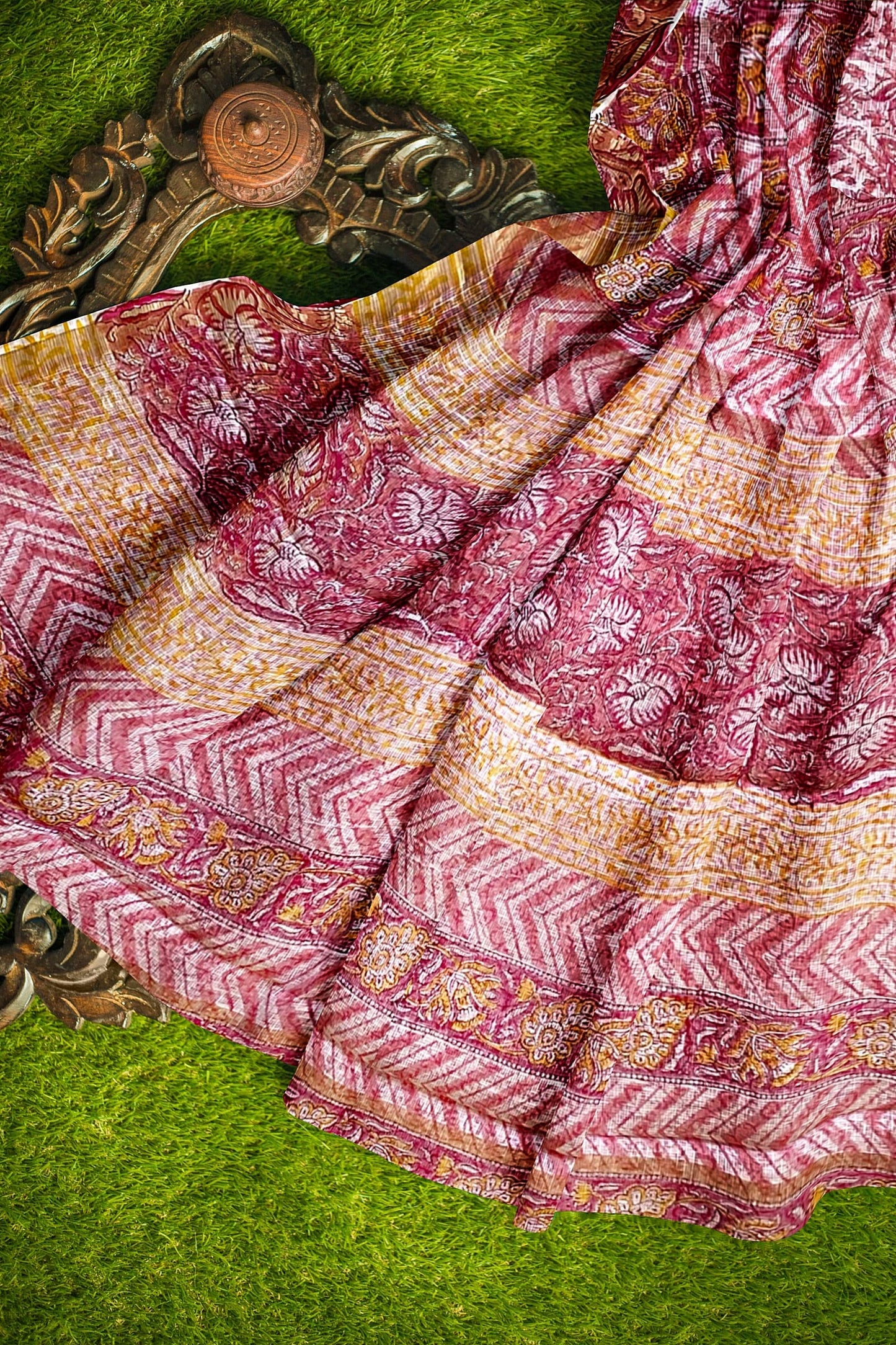 Hand Blockprinted Kota Doriya Saree