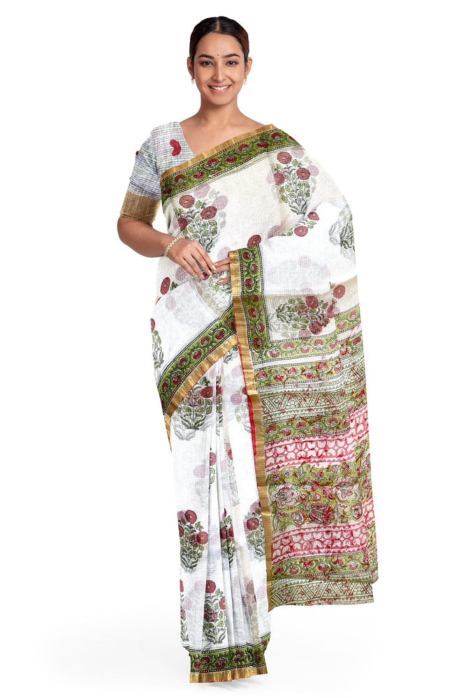 Hand Blockprinted Kota Doriya Saree